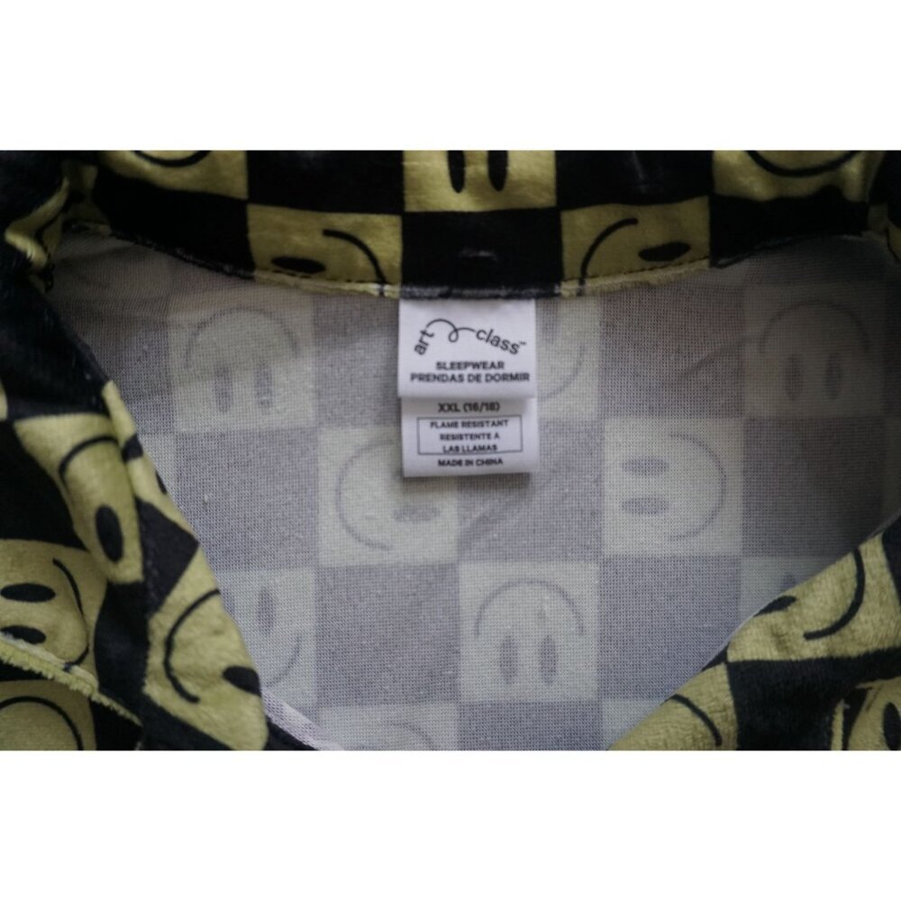 Art Class' Short Sleeve Smiley Checkerboard Button-Up Pajama Set - Size XXL, NWT - Picture 4 of 6